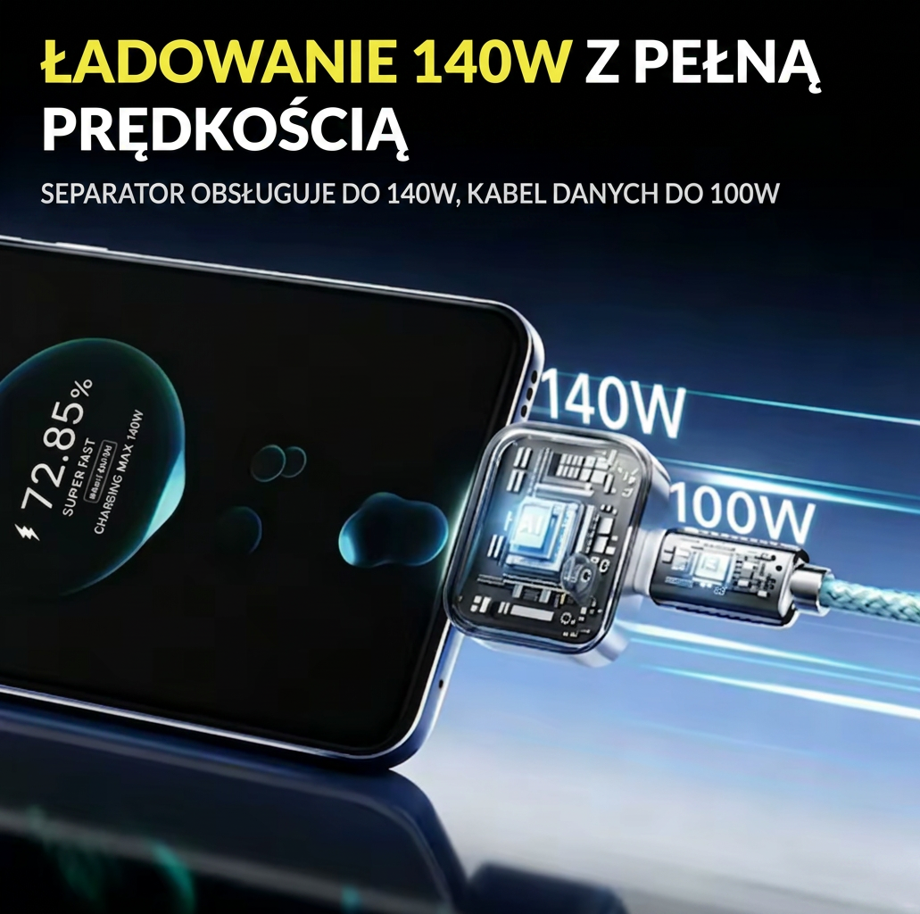 Ładowanie 140W z pełną prędkością